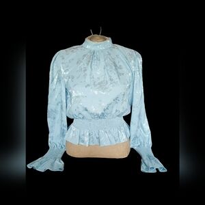 Baby blue Forever 21 satin shirt. Size small